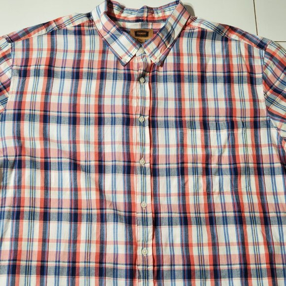 FOUNDRY PLAID SHIRT SHORT SLEEVE COTTON SIZE 3X - Picture 2 of 7